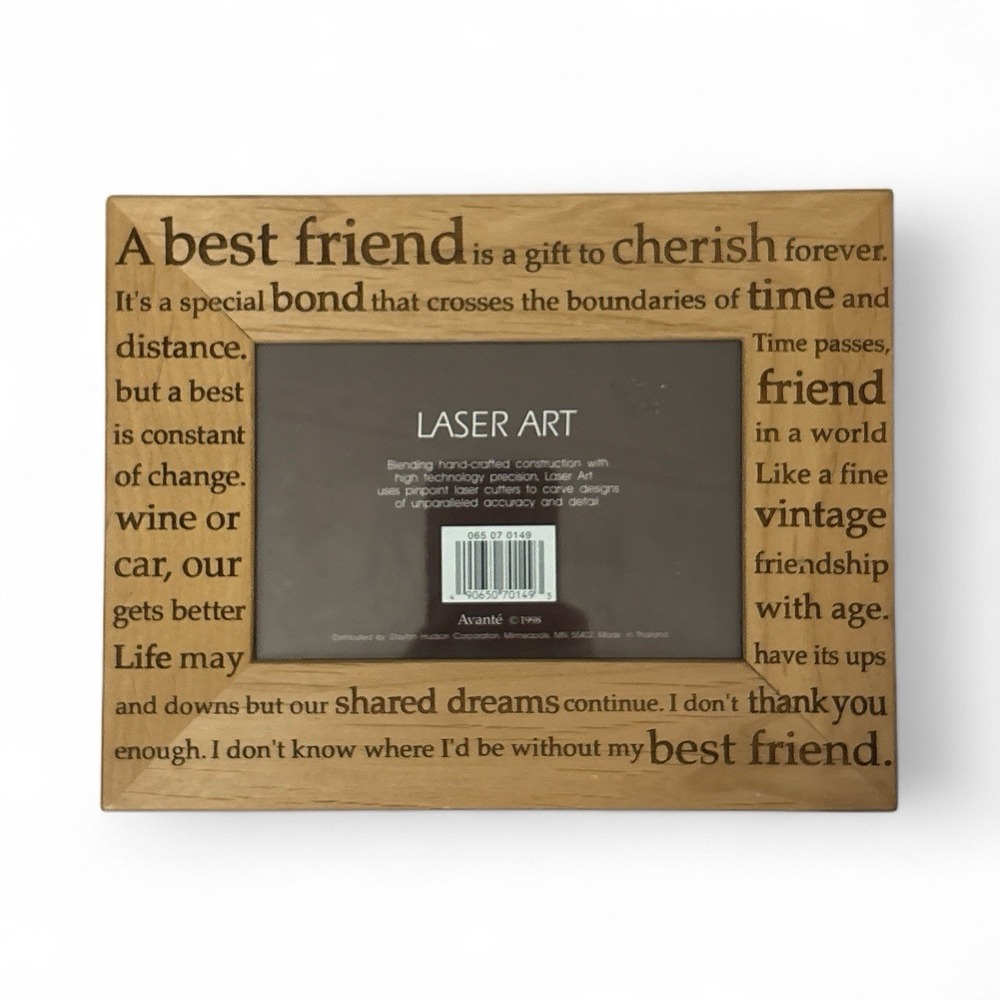 Laser Art Picture Photo Frame Wooden Etched‎  BEST FRIENDS